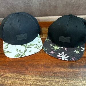 Set of 2 Vans Allover It Snapback Black Floral Hat Cap Adjustable